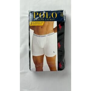 Polo Ralph Lauren Classic Fit Boxer Briefs Set Of 3 Mens Size Small Black New